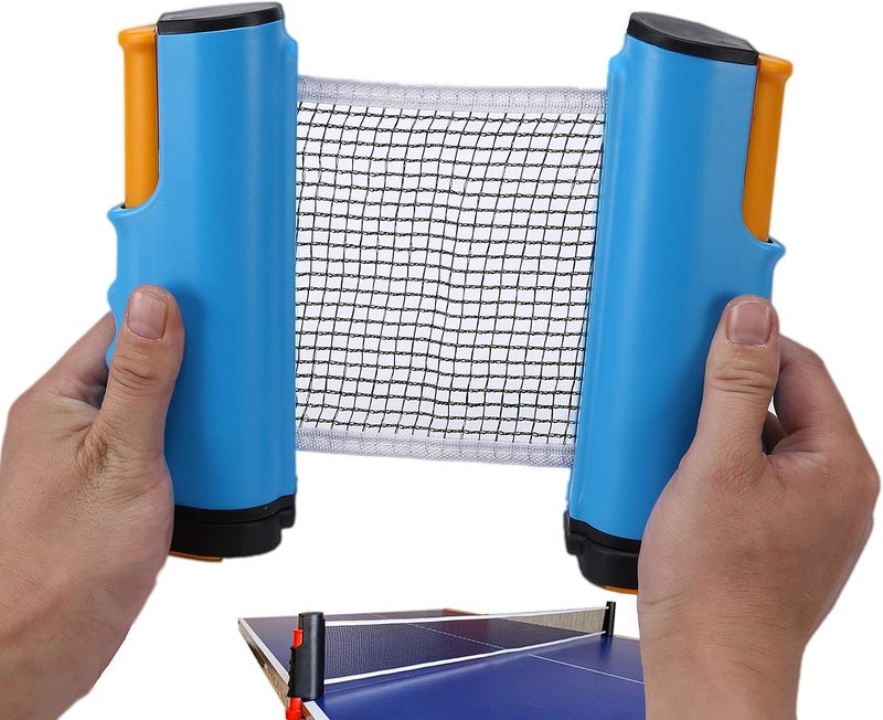 PLOOTA Adjustable Retractable Ping Pong Net & Post. Portable Table Tennis Nets & Clamps. Replacement Outdoor PingPong Net for Any Tables (Fits Tables Up to 2.0 inch Thick) - Image 1